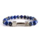 Armband - Hantel (meeresblau & silber)