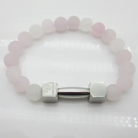 Perlenarmband mit Hantel in Roségold